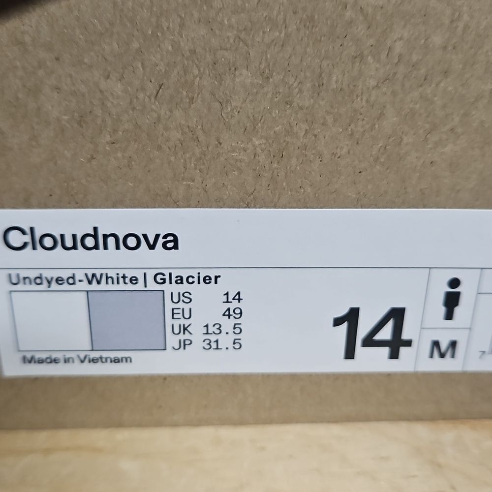 On Running Cloudnova Undyed White Glacier Running Shoe Sneaker 269788 - Picture 12 of 13